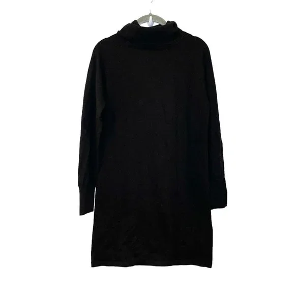 Quince Mongolian Cashmere Turtleneck Sweater Dress Tunic Black Size S NWOT - Picture 2 of 5